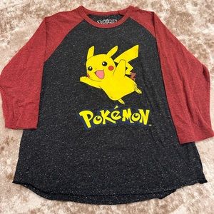 Pokemon Pikachu 2016 Nintendo 3/4 Sleeve Baseball T Shirt Men’s L